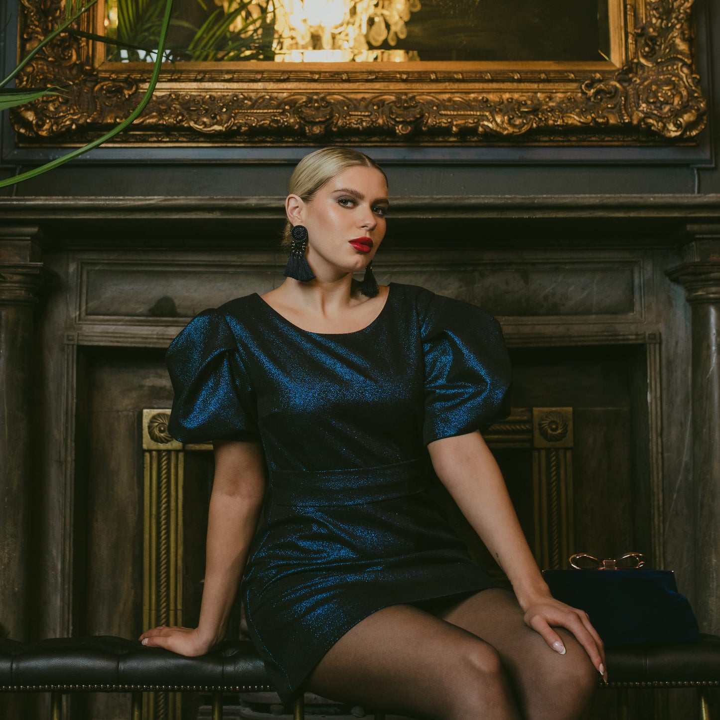 Blue Bell Metal Blue Mini Dress