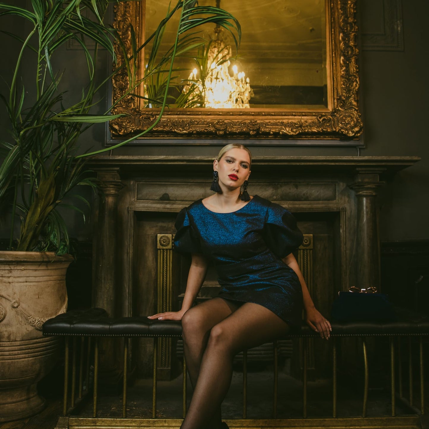 Blue Bell Metal Blue Mini Dress