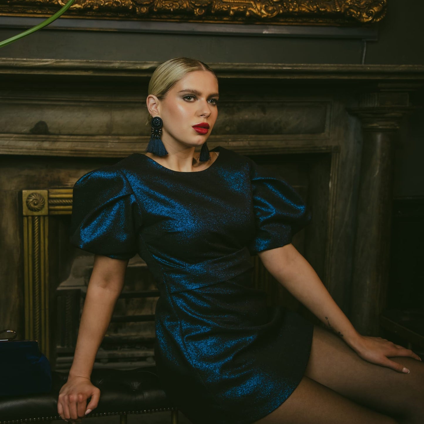 Blue Bell Metal Blue Mini Dress