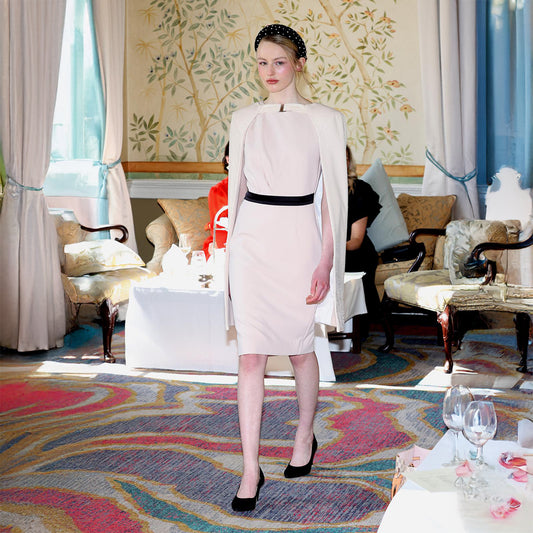 Champagne Tailored Sequin Crepe Cape