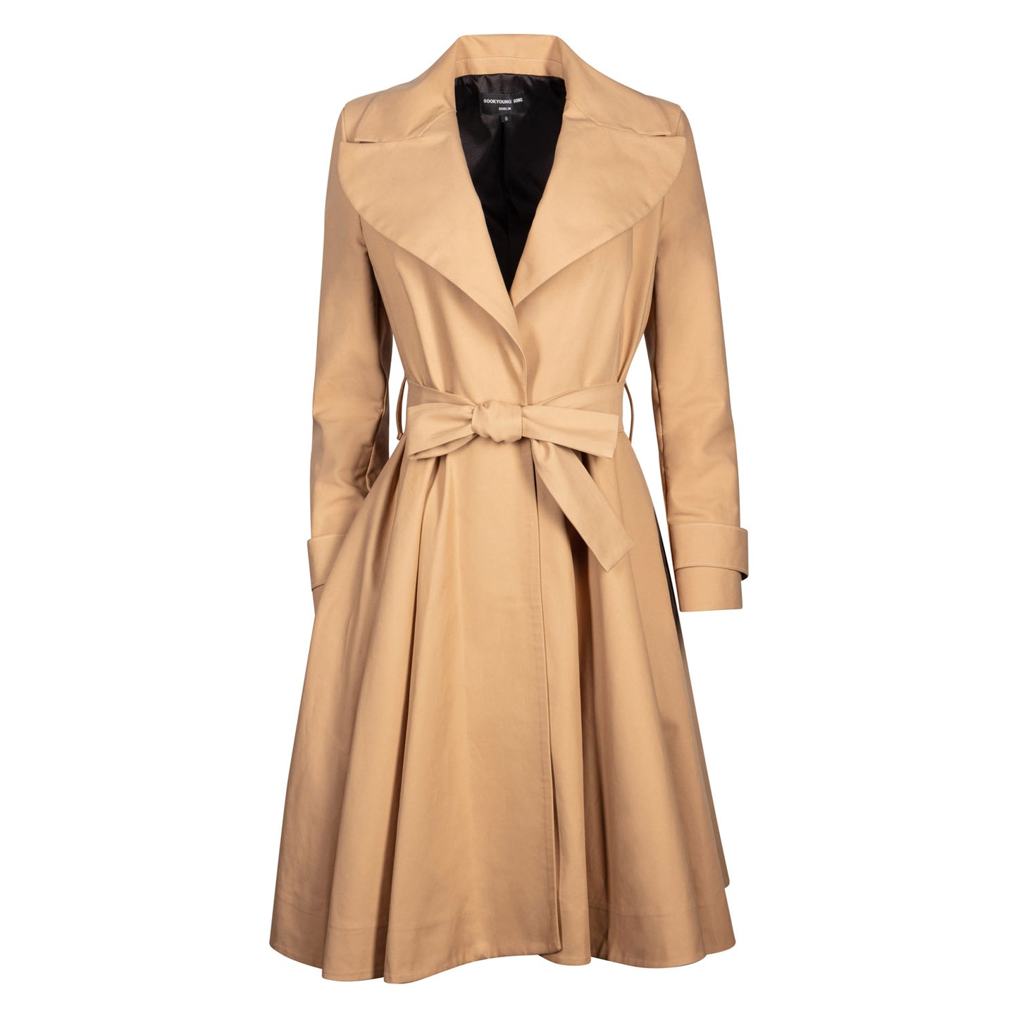 Camel Full Circle Cotton Trench Coat