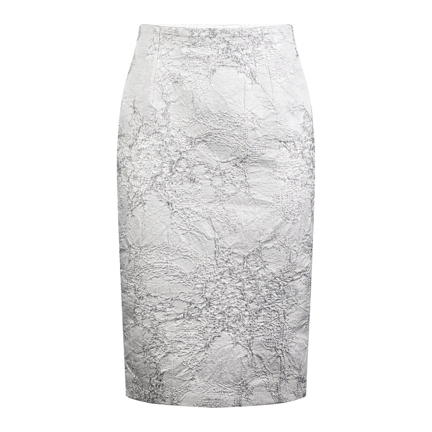 Silver Embroidery Jacquard Pencil Skirt