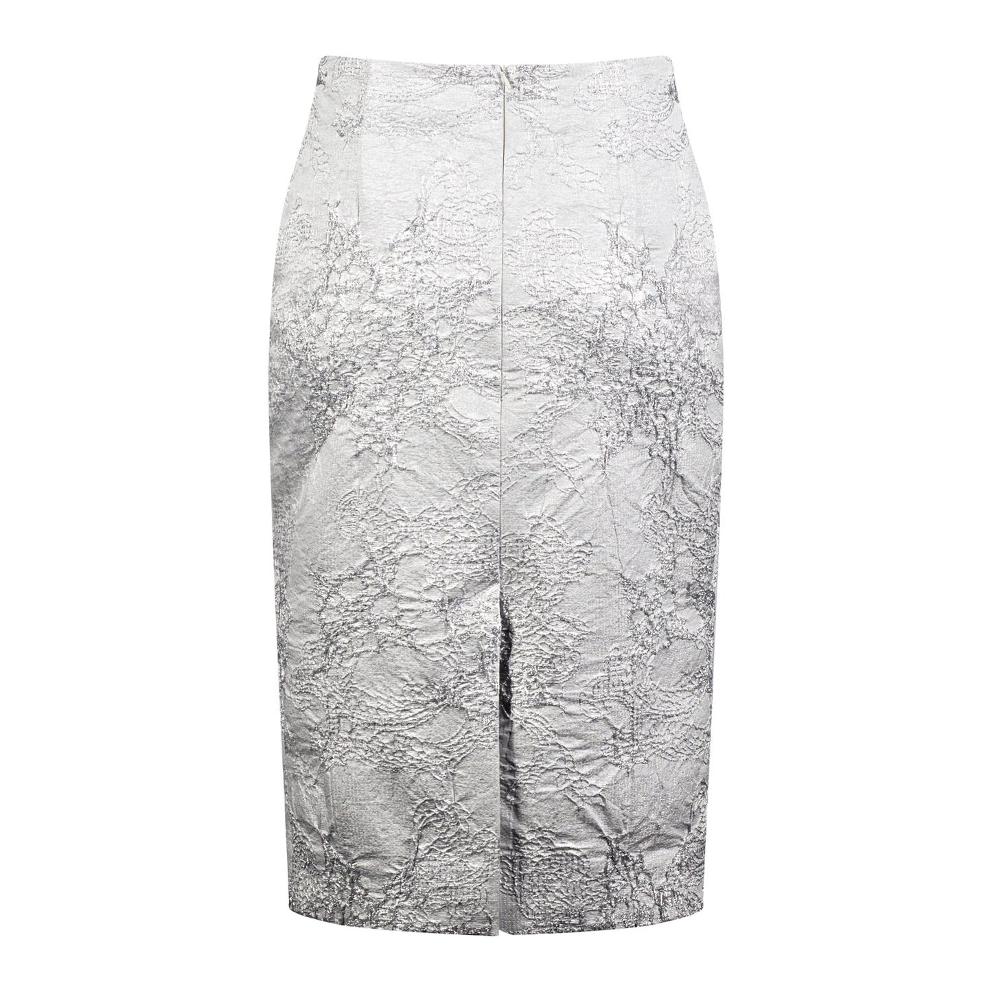 Silver Embroidery Jacquard Pencil Skirt