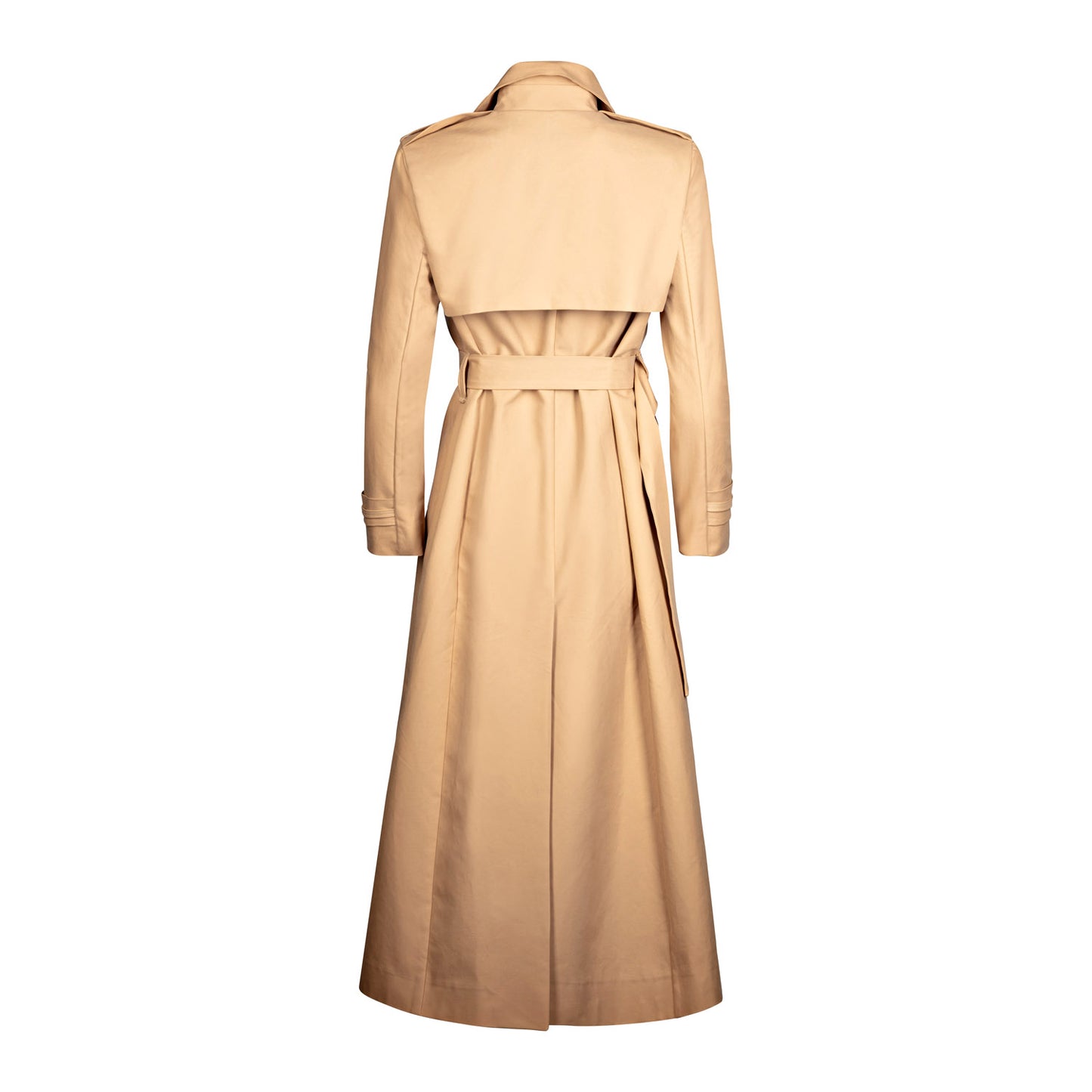 Full Length Camel Cotton Trench Coat