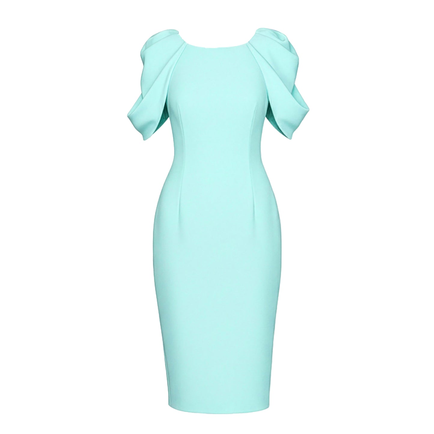 Mint Floral Sleeve Crepe Dress